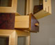 Vitrine „Pentagon“; Ahorn, französischer Nussbaum